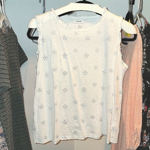 Maurices' eyelet, sleeveless white shirt. Worn once.